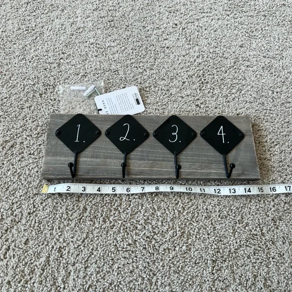 Rae Dunn Rustic Hook Rack - Picture 2 of 5